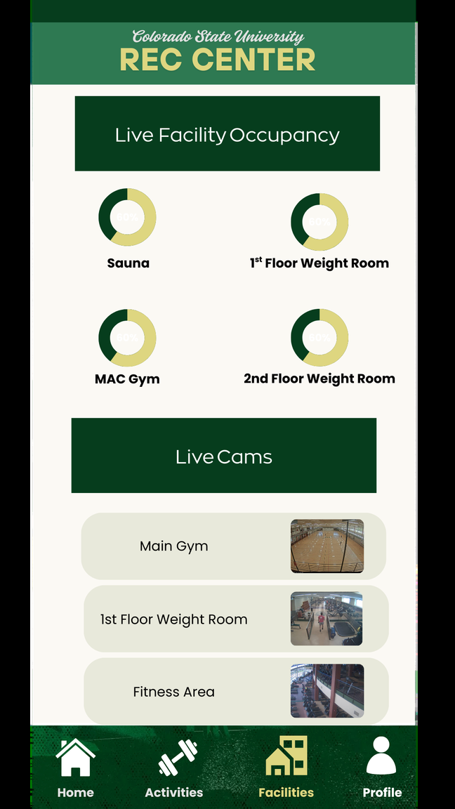 CSU Rec App facilities and live occupancy